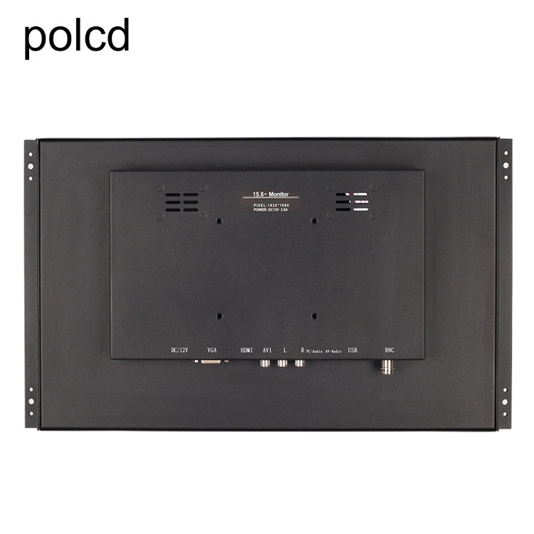 Стена металла Polcd установила врезанный 15,6 порт VGA IPS HDMI монитора LCD дюйма промышленный
