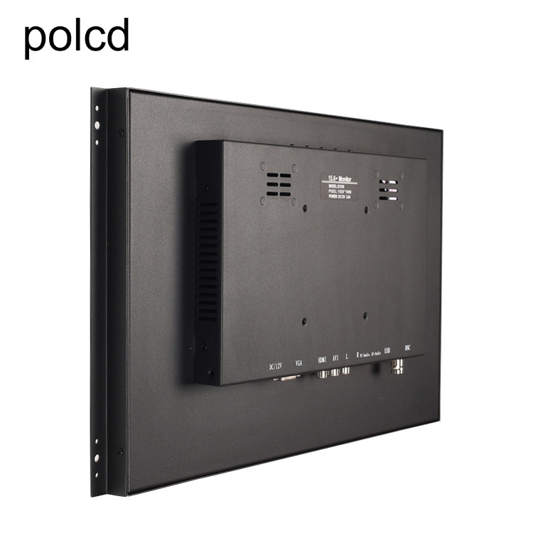 Стена металла Polcd установила врезанный 15,6 порт VGA IPS HDMI монитора LCD дюйма промышленный