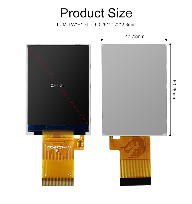 Nit Polcd 350 2,4 дисплей LCD интерфейса экрана касания 240x320 Tft дюйма 48.96mm MCU RGB
