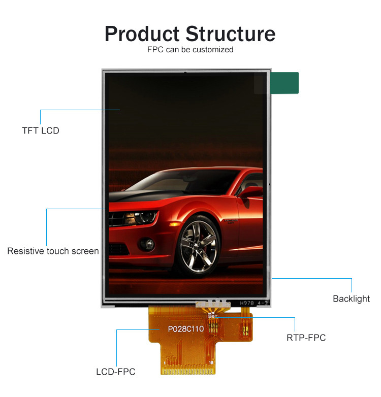Polcd 260 Nit 240x320 Lcd 2,8-дюймовая сенсорная панель ST7789V Lcd 4 Wire SPI