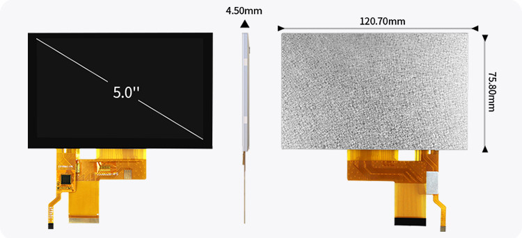 5 дюймовый Tft Lcd Капацитивный сенсорный экран Высокая яркость 800x480 разрешение Rgb интерфейс Ips