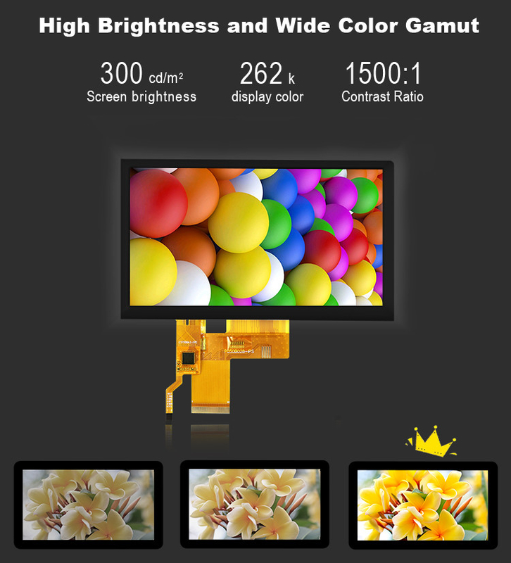 5 дюймовый Ips Tft Lcd дисплей Трансмиссивный экран 24 битный RGB интерфейс 800*480 просмотр