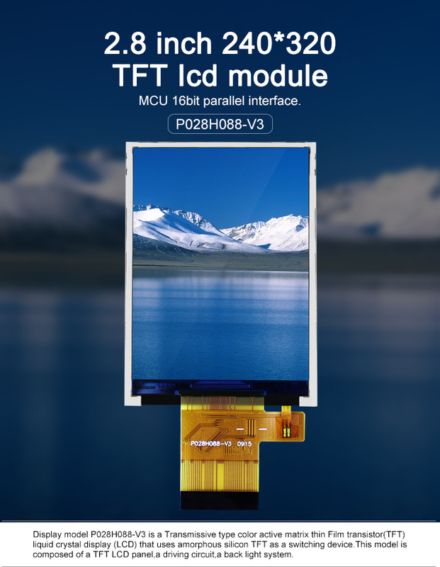 Polcd Цвета 265K 2,8 дюйма TFT модуль 57,6 мм Обычно белый интерфейс SPI Lcd tft модуль