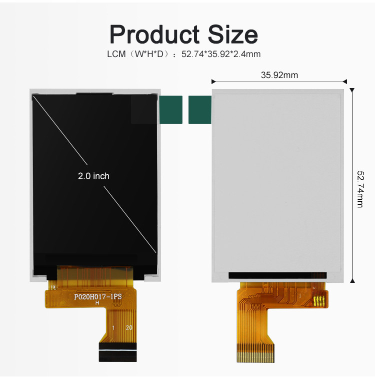 Polcd MCU 8 BIT 2-дюймовый Tft-дисплей 30,6 мм IPS TFT ЖК-дисплей