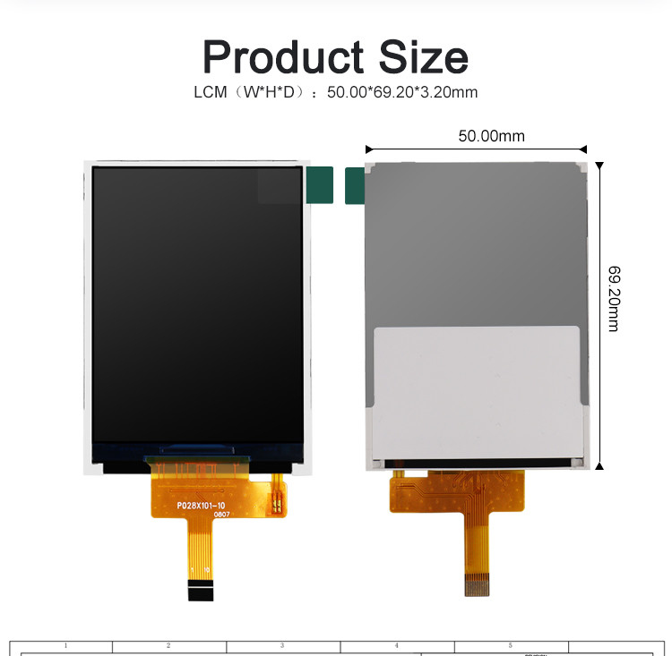 Polcd ST7789V 2,8-дюймовый экран Ips 12 0'CLOCK TFT LCD Module ISO9001