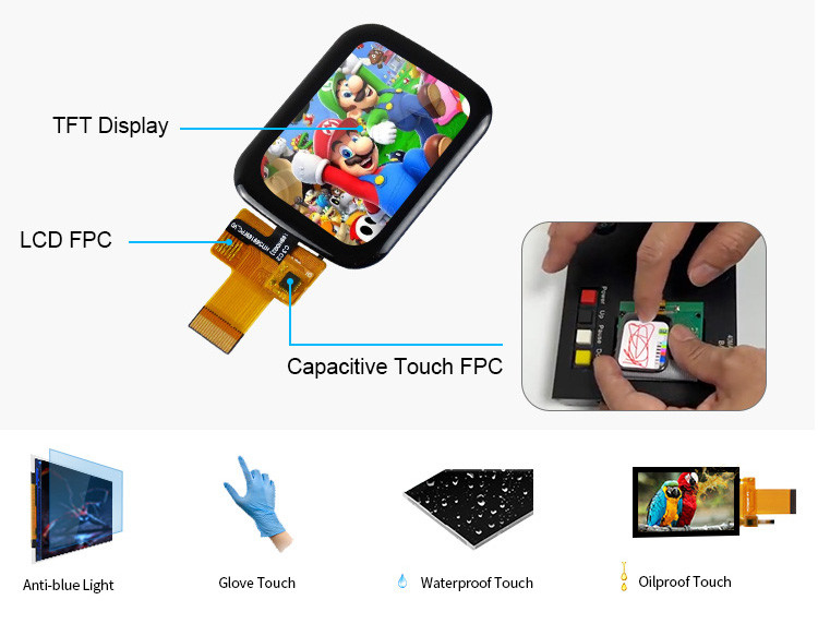 Polcd 1,69 дюймовый сенсорный экран LCD дисплей 240x280 интерфейс SPI Малый модуль TFT