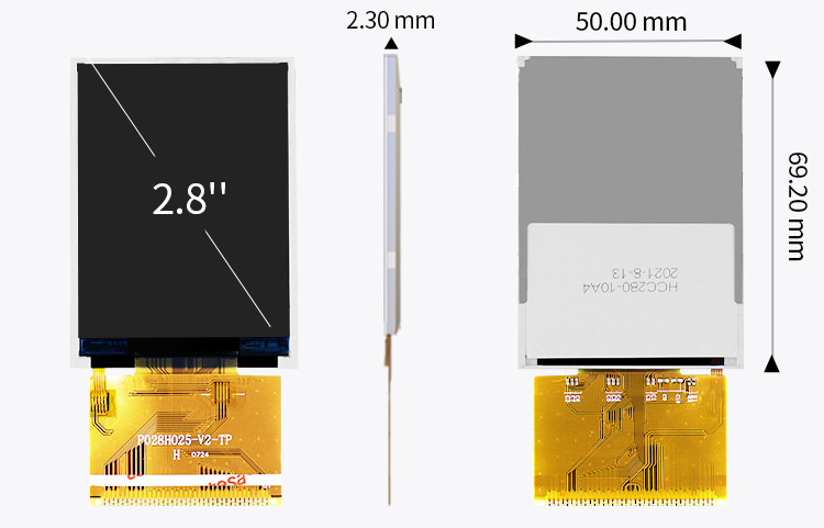 Polcd RoHS 2,8-дюймовый HD TFT-дисплей 8080 MCU 16-битный Tft Lcd-дисплей