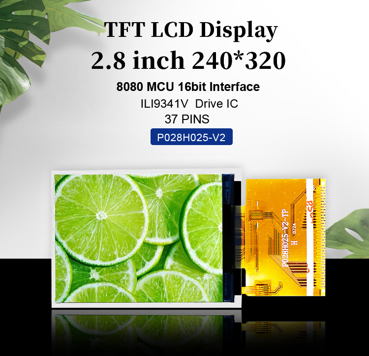 Polcd RoHS 2,8-дюймовый HD TFT-дисплей 8080 MCU 16-битный Tft Lcd-дисплей
