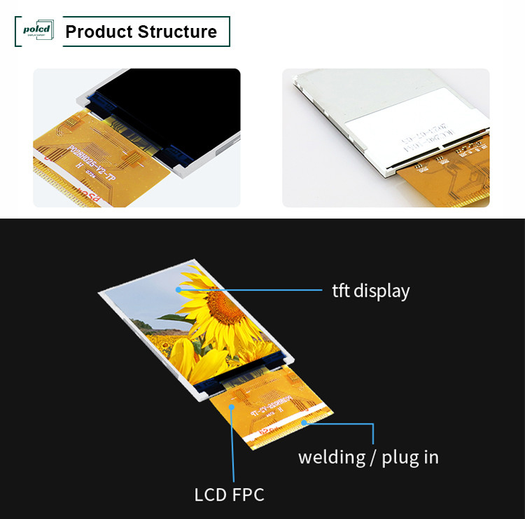 Polcd RoHS 2,8-дюймовый HD TFT-дисплей 8080 MCU 16-битный Tft Lcd-дисплей