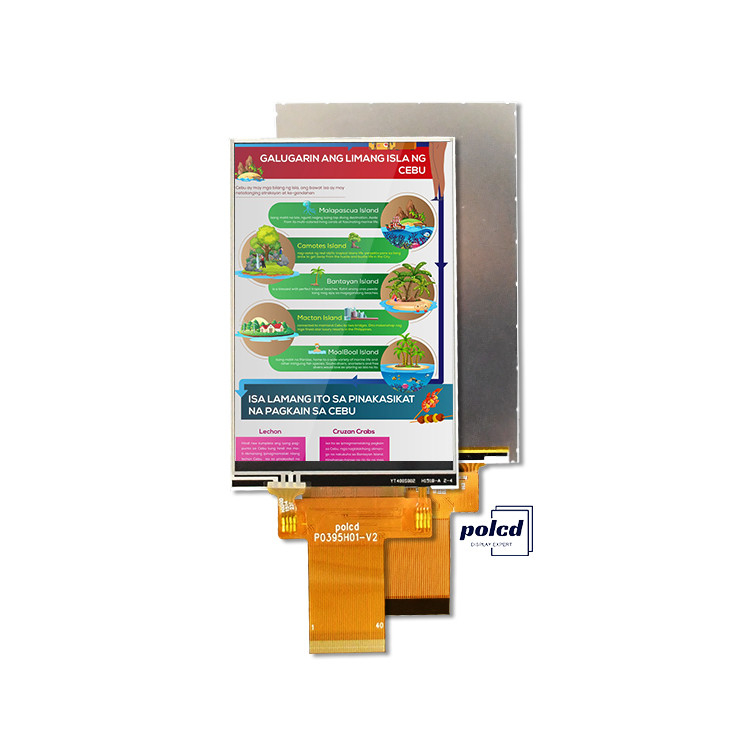 Polcd Custom 3,95 дюйма 320x480 Ips Tft Lcd RGB интерфейс Модуль жидкокристаллического дисплея с сенсорным интерфейсом