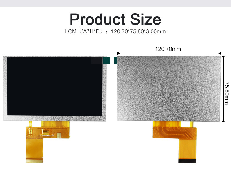 Polcd 800x480 5 дюймовый дисплей квадратной формы LCD IPS Угол просмотра LCD экрана 40pin ST7262 Диск TFT модуль