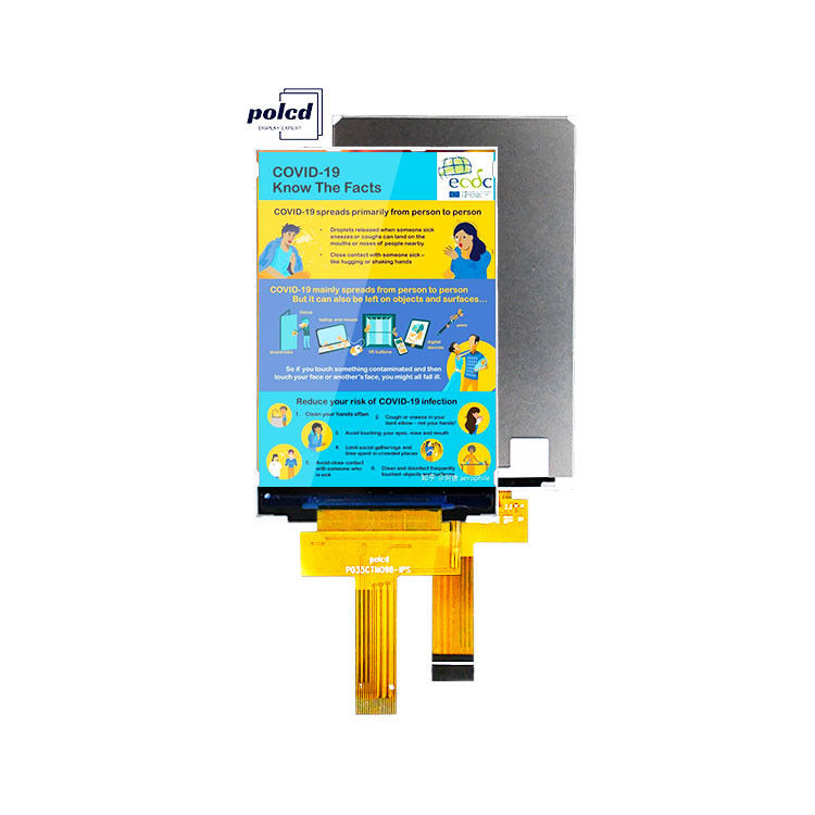 Polcd 3,5 дюймовый IPS TFT LCD 320*480 Ili9488 Диск Ic 600:1 Контрастное соотношение LCD дисплеев