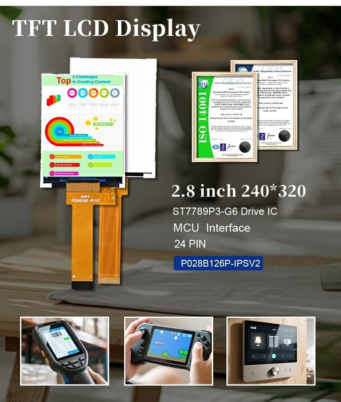Polcd 2,8 дюйма 240 * 320 разрешения TFT LCD с ST7789P IC 24-Pin интерфейс 2,8 