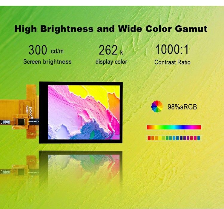 Polcd Tft RGB 2,8 дюйма Промышленный контроллер Цветовая панель дисплея Капацитивный сенсорный экран IPS Lcd модуль