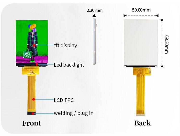 Polcd 2,8 дюйма TFT дисплей 240x320 IPS экран высокий контраст 1200:1 TFT панель LCD модуль