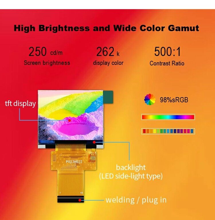 Polcd 2,31-дюймовый TFT-дисплей 320x240 RGB 18-битный TFT-дисплей высокой яркости