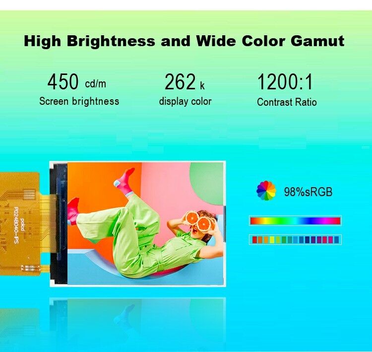 Polcd 2,4 дюйма 240x320 ST7789V MCU интерфейс Полный угол обзора IPS 2,4