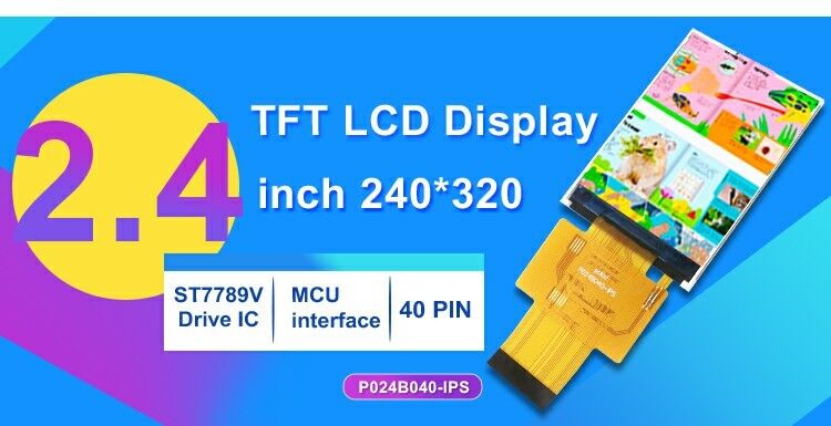 Polcd Мини 2,4-дюймовый IPS TFT LCD дисплейный модуль, 40-контактный ЖК-экран небольшого размера, панель 240x320
