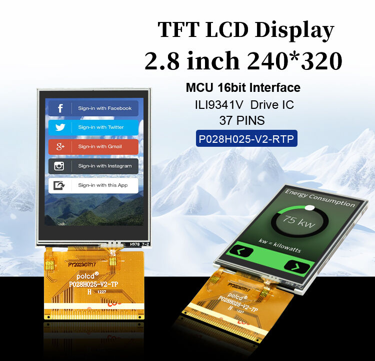 Polcd 240x320 разрешение 37 пин TFT LCD ILI9341V диск ic 2,8 дюймовый сенсорный экран