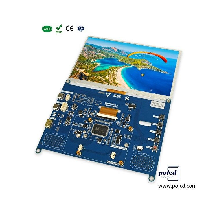 Polcd высокая яркость 7 дюймов 1024x600 RGB LCD панель управления RTD2281 с аудиодинамикой для промышленного наружного дисплея