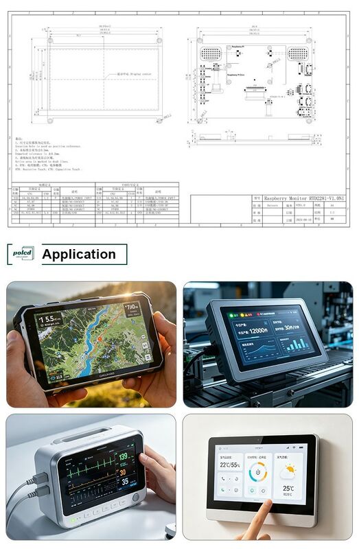 Polcd высокая яркость 7 дюймов 1024x600 RGB LCD панель управления RTD2281 с аудиодинамикой для промышленного наружного дисплея