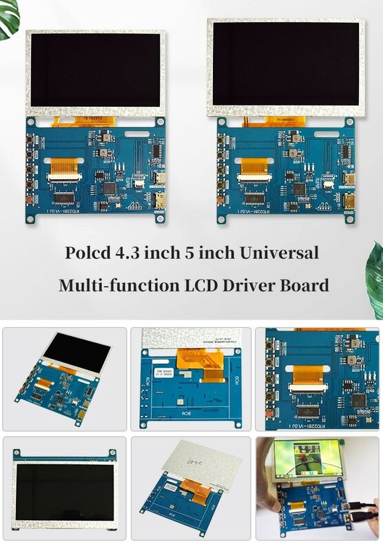 Polcd RTD2281 Многофункциональный дисплей Raspberry Pi Universal LCD Driver Board 4,3 дюйма 5 дюймов H-DMI USB контроллер