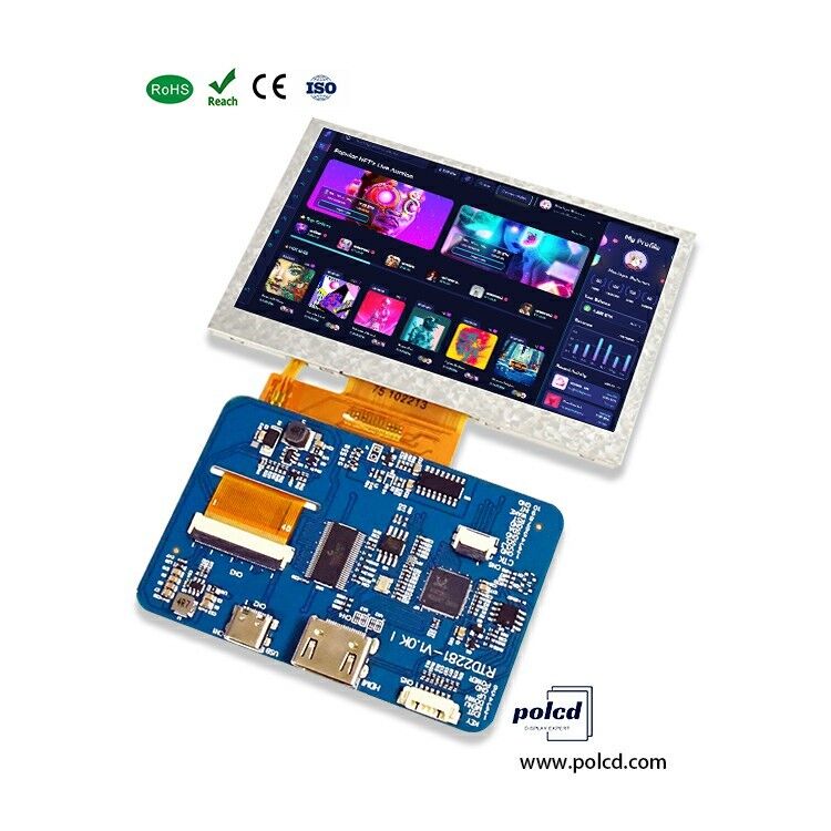 Polcd RTD2281 LCD Driver Board 5 4,3 дюйма HDM-I 800x480 сенсорный экран TFT дисплейный модуль для Raspberry Pi