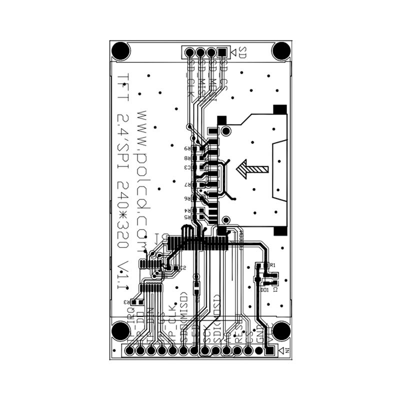 Polcd 18 Pin 260 NIT 2,4-дюймовый Tft-дисплей 240X320 емкостный сенсорный экран Lcd
